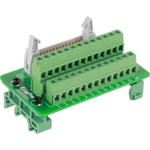 IDC26P 26Pin 5mm DIN Rail Mount Interface Power Module Kit Male Connector Breakout Board Electrical Wire Terminal Block Module