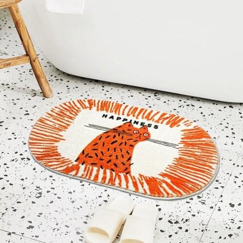 Cashmere Anti Slip Bathroom Mat Thickened Flocking Bathroom Rug Home Decoration Entrance Door Mat Bedroom Plush fluffy Carpet