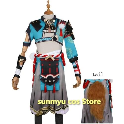 New Character Genshin Impact Gorou Goroo Cosplay Costume With Ears and Tail Halloween
