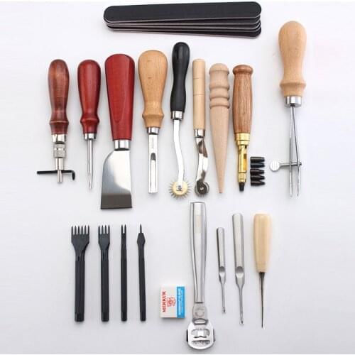 Leather Tooling Kits Leather Working Tools Leather Craft Tool Edge for Sewing Punch Stitching Carving Working DIY Professional