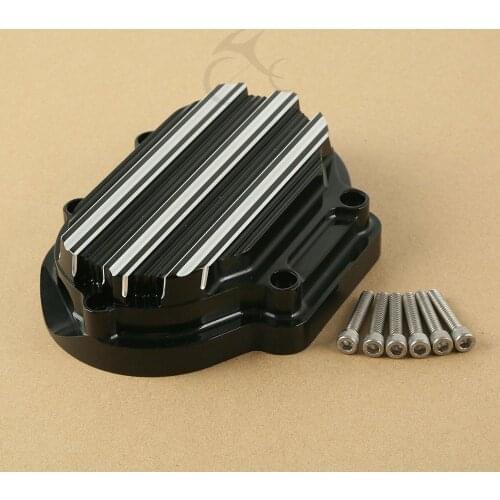 Black Gauge Transmission Side Cable Clutch Cover For Harley Street Bob 2004-2017 2016