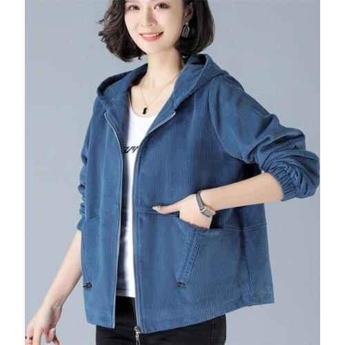 Jacket Coat fashion Women Corduroy Jackets Woman Coat autumn Woman Casual jacket loose Women Basic Coat Women Jacket Short Coat