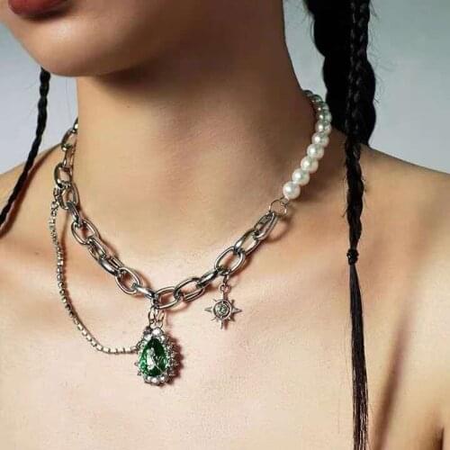 Best Lady Fashion Pearls Beaded Handmade Link Chain Necklace for Women Korean Shiny Bowknot Collar Choker Necklace INS Jewelry