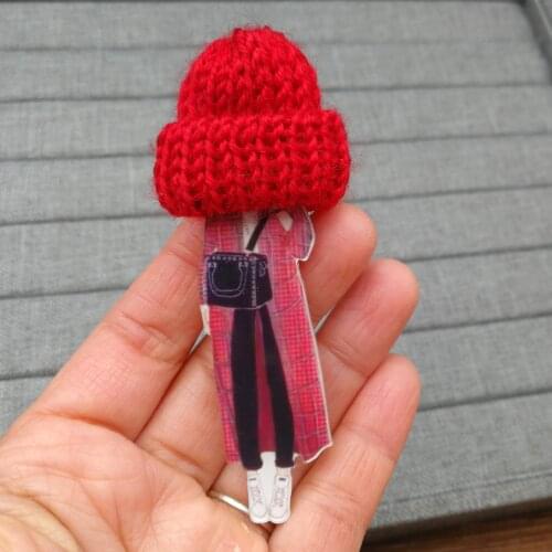 Fashion Brooch Pins for Woman Brooches Cute Girls Cartoon Models Acrylic Brooches Wool Hat Clothing Jewelry Accessories Gifts
