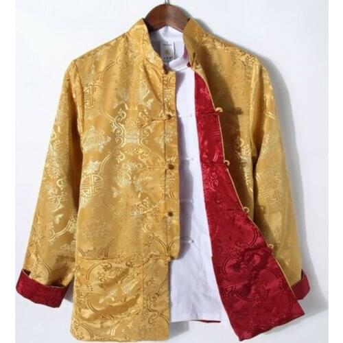 Men Chinese Tang Clothes Coat Loose Colorful Show Wedding Formal Stand Collar New 2021
