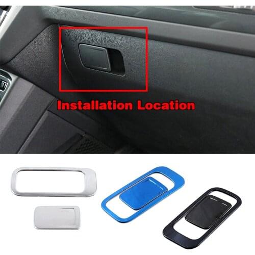For Volkswagen VW Tiguan MK2 2017-2019 Storage Box Glove Box Glovebox Switch Button Cover Trim Stainless Steel Sticker
