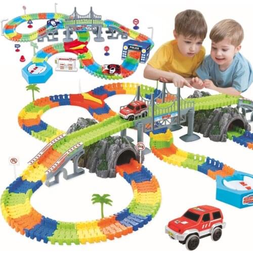 2021 New Magical Track Glowing Race Track Glow in The Dark Racing Car DIY Track Accessories Funny Gifts Educational Toys For Kid