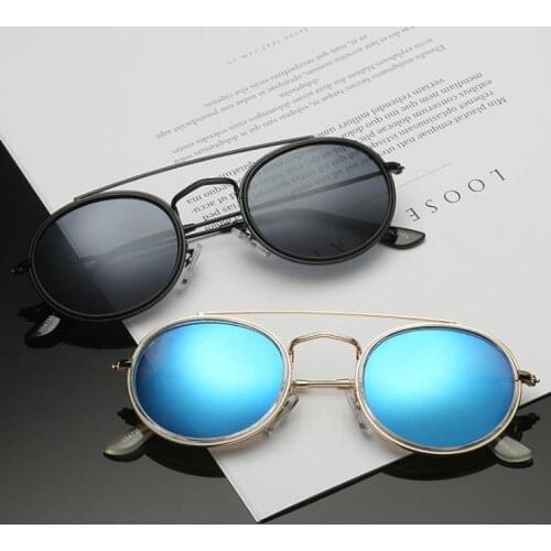 2021 New Fashion Men Women Oval Metal Style Sunglasses Vintage Classic Brand Design small round Sun Glasses Oculos De Sol