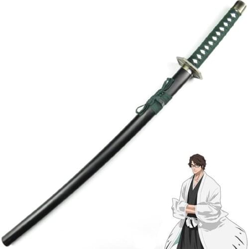BLEACH Aizen Sousuke Kyoukasuigetsu Wooden Sword Zanpakutou Weapon Props for Anime Show and Chrismas New Year Party