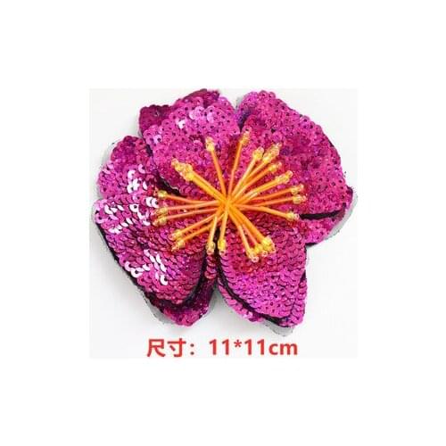 Sequins Patch DIY Flower Beaded Patches For Clothes Sew On Paillette Embroidered Patch Motif Applique