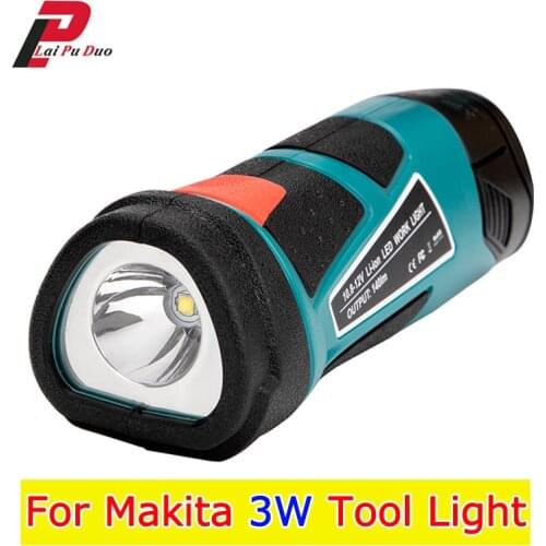 Suitable For Makita 3W Tool Light Emergency Light Used For Makita 10.8V/12V Li-ion Battery BL1013/194550-6/DF030D/DF330D