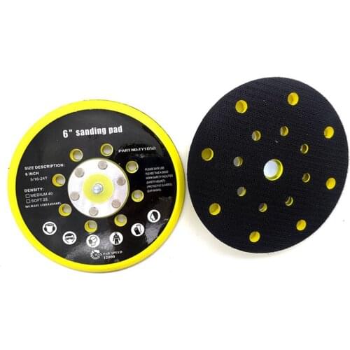 6 Inch 17 Hole Sander Backing Pad M8 Thread Dust Free Abrasive Tool For Sander Sanding Pad Polishing & Grinding - Hook And Loop