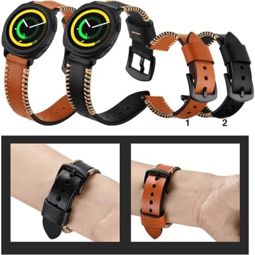 20mm 22mm Luxury Durable Leather Band Strap For Samsung Gear Sport S4 for Samsung Watch3 41mm/Active 2 Strap Watch Accessories