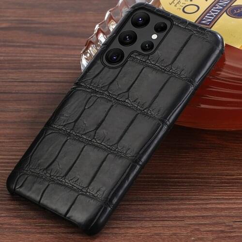 LANGSIDI Luxury Crocodile Phone Case For Samsung S21 Ultra S20ultra S10 plus Genuine leather cover For Galaxy s21 Ultra note 20