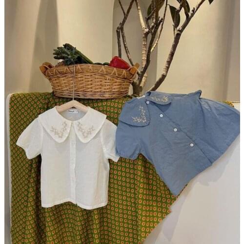 2021 new style girls shirt fashion summer cotton girls blouse 1-7 years YE197