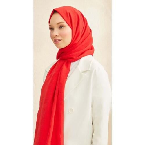 Salland Elena Red Shawl Trend Fashion Elegant Womens Headscarf Scarf Shawl Wraps Scarf Comfortable Use in All Seasons Easy to Shape Flexible Anti-Wrinkle Quality Silk Fabric Hijab Clothing Accessory Scarf ELEKI-00001