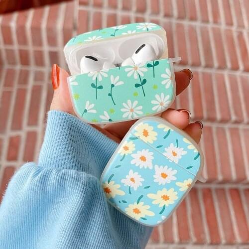 Silicone cover for Airpods 2/1 earphone coque soft protector fundas for airpods pro case Air pods covers daisy case with hook