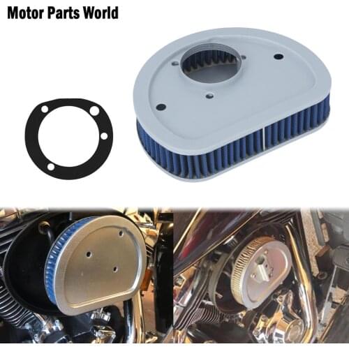 Motorcycle Replacement Air Cleaner Intake Filter System Inner Element Blue For Harley Dyna Wide Glide Street Bob Touring Softail