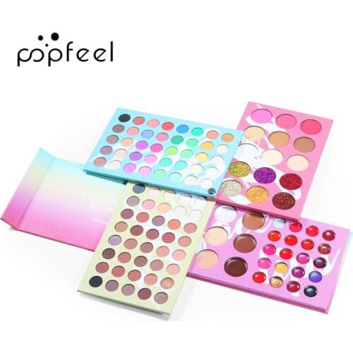 POPFEEL All in one Makeup Palette Set Highly Pigmented Glitter Matte Eyeshadow Powder Blush Lipgloss Concealer Cosmetic Palette