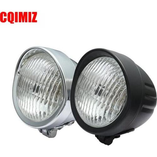 Retro Black/Chrome Vintage Motorcycle Headlight High/Low Beam Head Light For Harley Custom Softail Dyna Cruiser Bobber Chopper