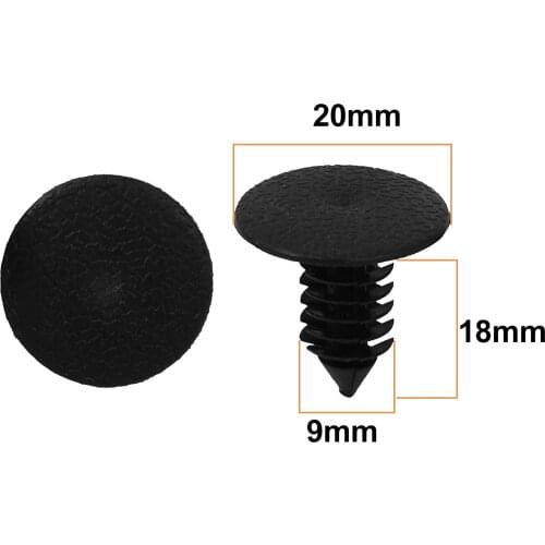 X Autohaux 50Pcs 9Mm Hole Plastic Push Screw Rivet Panel Fixings Clips For Car Auto Vehicle