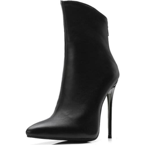 2021 summer sexy show thin thin heel pointy ankle boots large size pointy ultra high heel short boots trend