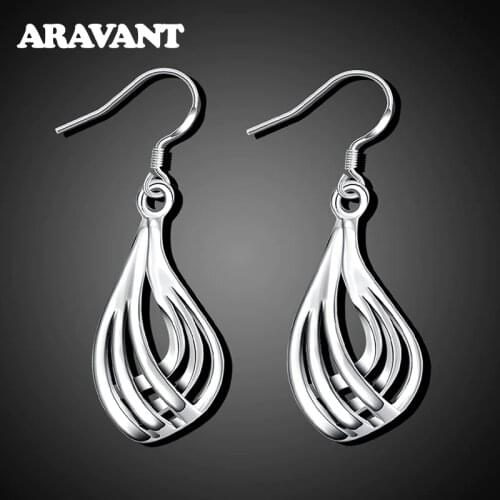 925 Sterling Silver Water Drop Earrings For Women Fine Jewelry