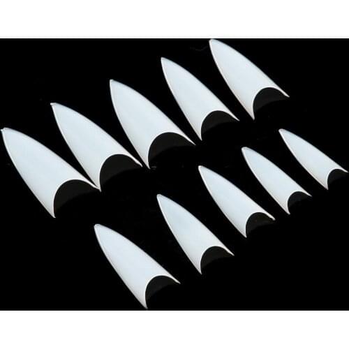 500Pcs Set Stiletto Point Shape Clear Natural White Acrylic French False Nail UV Gel DIY Nail Tips Box Packaging