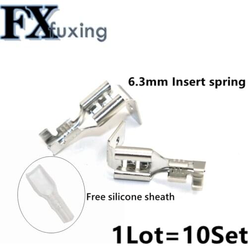 6.3 Against The Back Shoulder Of Male and Female Plug Spring Terminals Inserted Spring Cold Terminal with Case 6.3mm connector