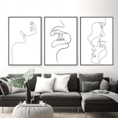 Abstract Lady Line Wall Art Canvas Painting Nordic Wall Art Figure Body Posters And Prints Modern Minimalist Living Room Decor