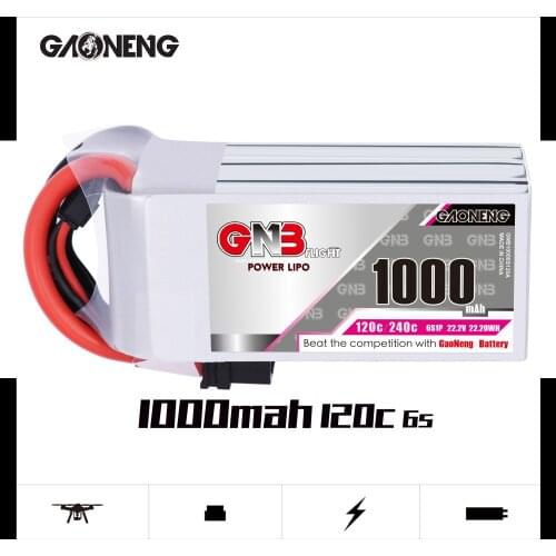 Gaoneng GNB 1000mAh 22.2V 6S 120C/240C Lipo battery with XT30 or XT60 Plug for FPV Racing Drone RC Quadcopter Helicopter parts