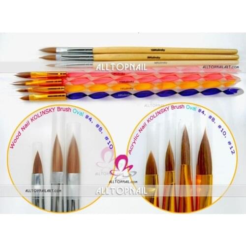 DHL Free Shipping 50pcs/lot 100% A_Grade kolinsky Nail Art brush for nail art designs