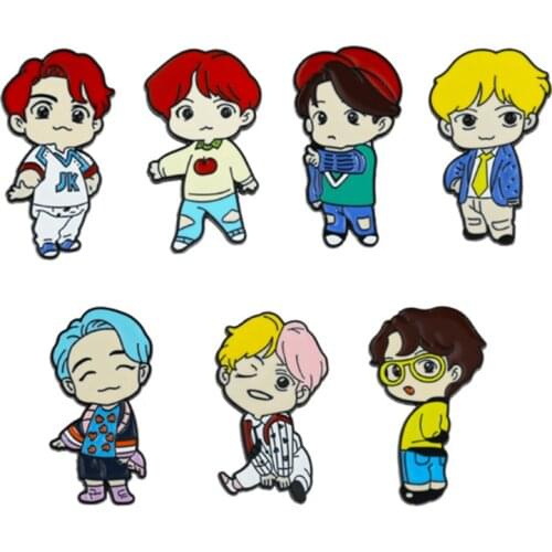 Idol Figure Brooches Cartoon Boys Girls Enamel Pins Cute Badge Jewelry Gift for Friends Fans