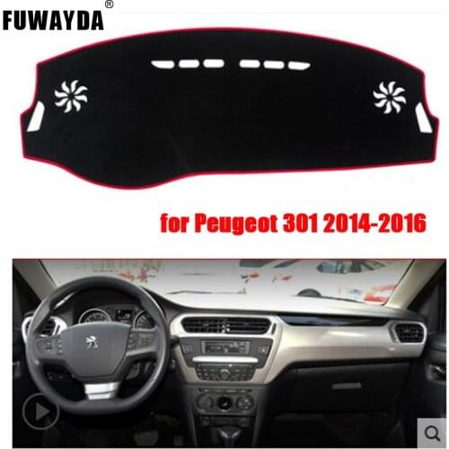 Car dashboard covers mat for Peugeot 301 2014-2016 years Left hand drive dashmat pad dash cover auto dashboard accessories