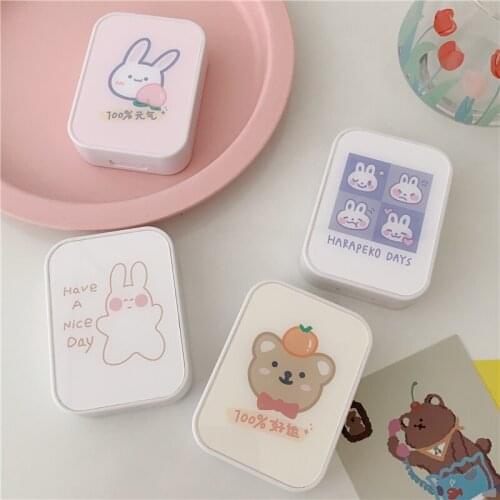 Nice Day Contact Lens Case Box Cute Colored Contacts Lens Container Portable Travel Storage Box Gift For Girl