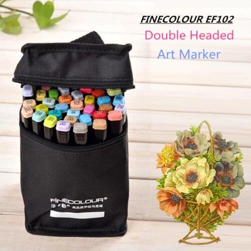 Finecolour EF102 Double Headed Soft Brush Alcohol Based Ink Marker Professional Sketch Painting Art Markers Pen