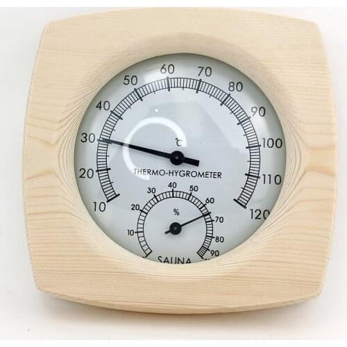 Wooden Sauna Hygrothermograph Thermometer Hygrometer Sauna Room Accessory