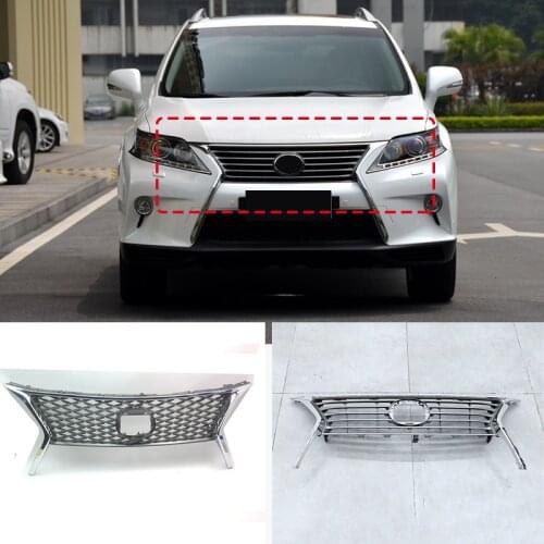 For LEXUS RX350 RX450h F-SPORT 2013-2015 Chrome frame Front UPPER Bumper mesh Grill Grille Refit Car accessories
