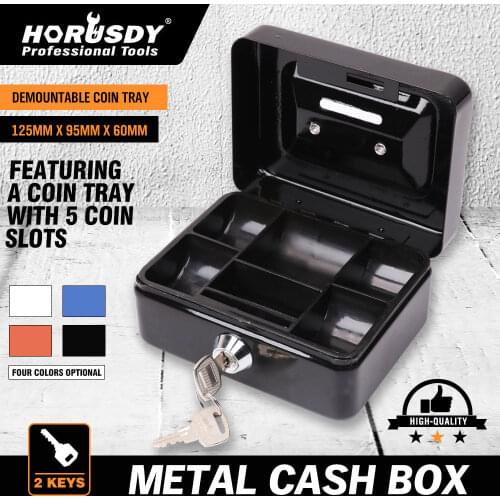 Stainless Steel Petty Cash Money Box Security Lock Lockable High QualityMetal Safe Small Fit For Home Office Safe 2 Keys