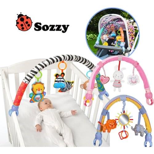 Sozzy Infant Stroller Toys 0-12 Month For Kids Cute Newborn Hanging Baby Rattle Mobile Ring Bed Bell Soft Bed Music Toy