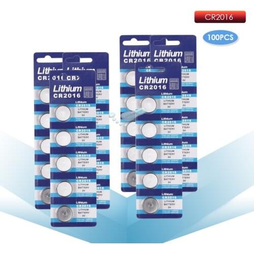 Kpay 100pcs CR2016 Button Batteries CR2016 BR2016 DL2016 Cell Coin Lithium Battery 3V CR 2016 For Watch Electronic
