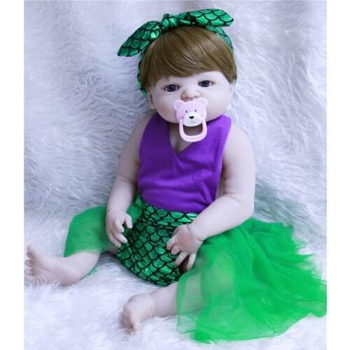 Reborn dolls for sale 22" whole silicone body reborn baby dolls child gift bebe alive reborn com corpo de silicone menina