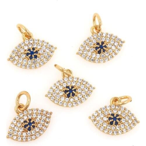 Evil Eye Pendant Golden Demon Eye Necklace Triangle Jewelry Micropavé CZ Jewelry