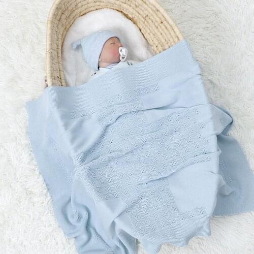 Summer Baby Blanket Knitted Newborn Swaddle Wrap Soft Toddler Infant Sleeping Bag Footmuff Bedding Quilt Stroller Accessories