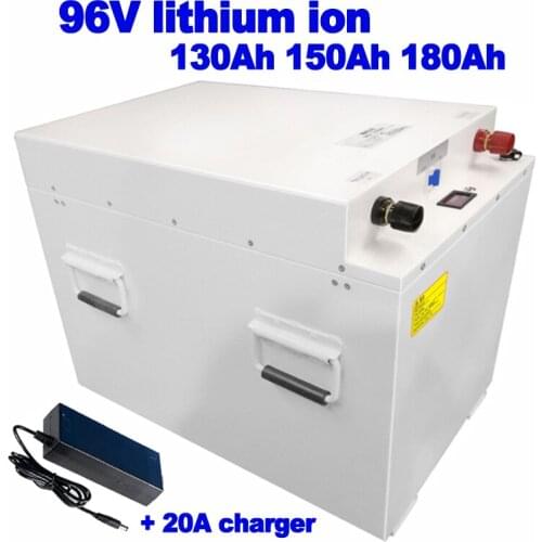 Li-ion 96V 130Ah 150Ah 180Ah lithium ion battery BMS 100A for New energy vehicles Marine EV RV forklift UPS storage +20A Charger