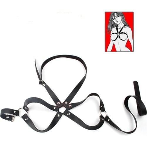 Fashion Sexy Womens Leather Chest Straps Gothic Body Harness Caged Bra Punk Waist Belt Adjustable Black Clothing