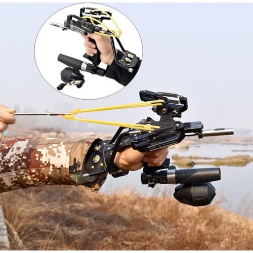 Powerful Stainless Steel Hunting Fishing Slingshot Professional Red Laser Catapult with Rubber Band Outdoor Shooting Accessories