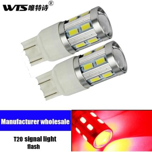 Wholesale 50pcs/lot T20 7443 W21W LED Bulbs 5630 1cree 12smd led No Error led brake lamp For Car Signal Light flash tail bulb