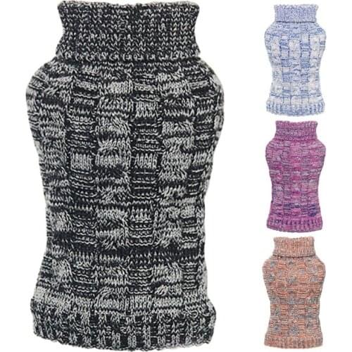 Autumn Dog Knitted Jumper Puppy Cat High Collar Sweater Coats Knitwear Pet Clothes For Pet Dog Knitting Crochet Clothes