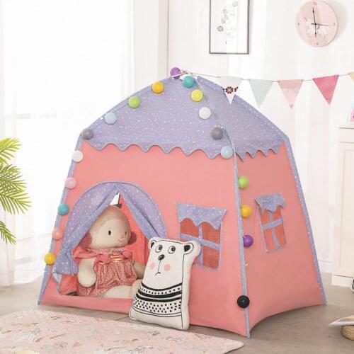 130*100*125cm Portable Children Tent Folding Kids Tents Tipi Baby Play House Large Girls Princess Castle Child Room Decor